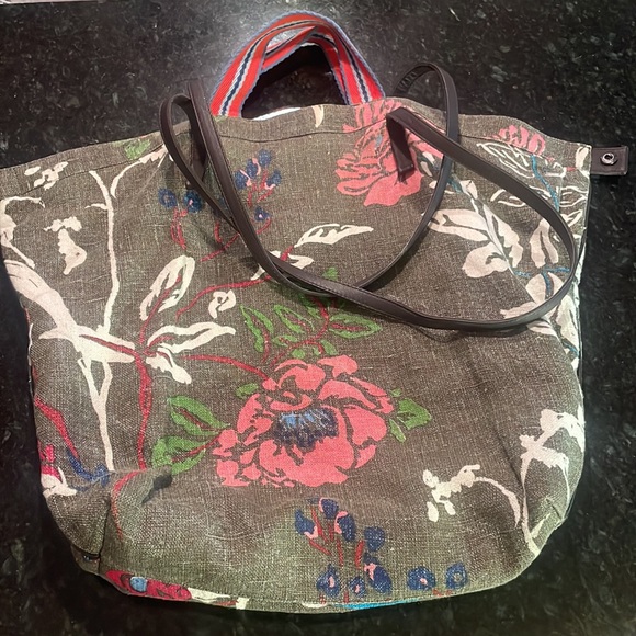 EPICE PARIS OLIVE LINEN COTTON TOTE - Picture 3 of 8